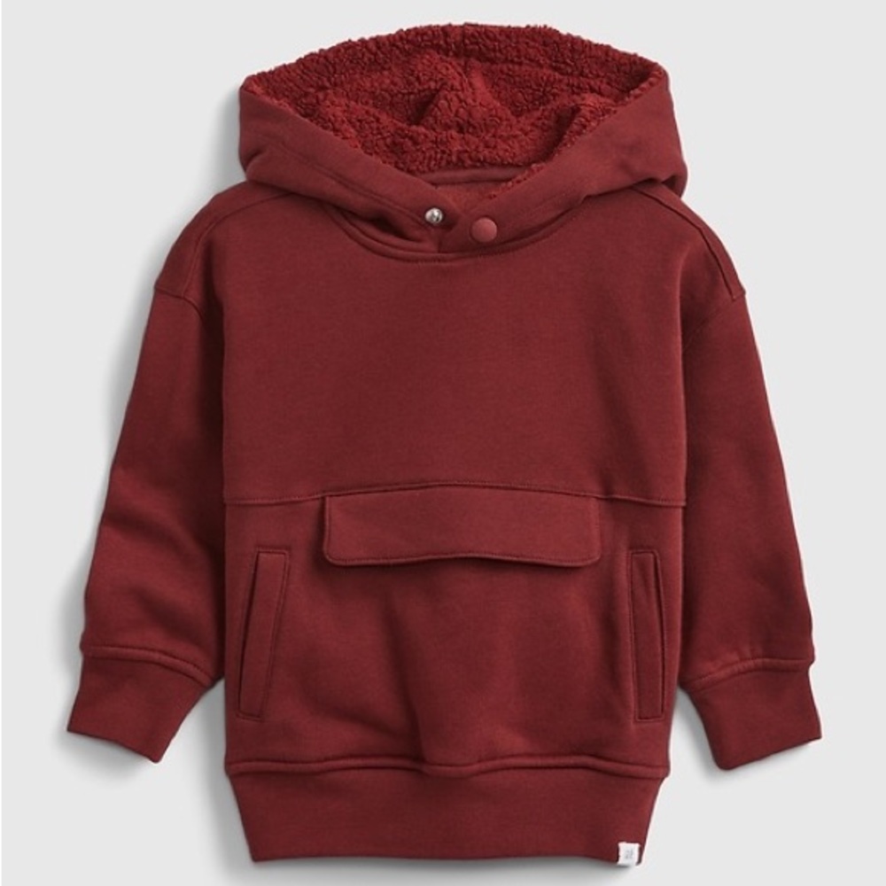 Gap Sherpa-Lined Pullover Hoodie